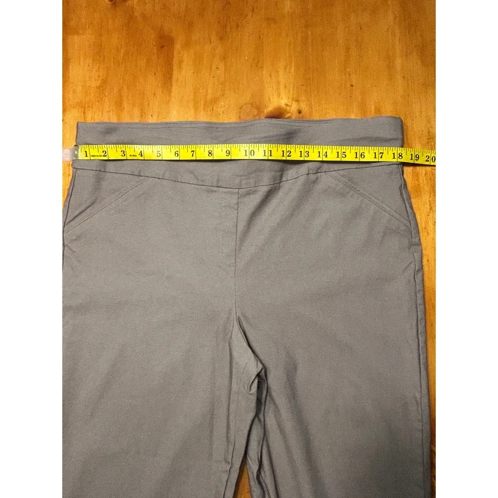 Alfred Dunner Quiet Luxury Elevated Taupe Pull On Stretch Straight Leg Pants